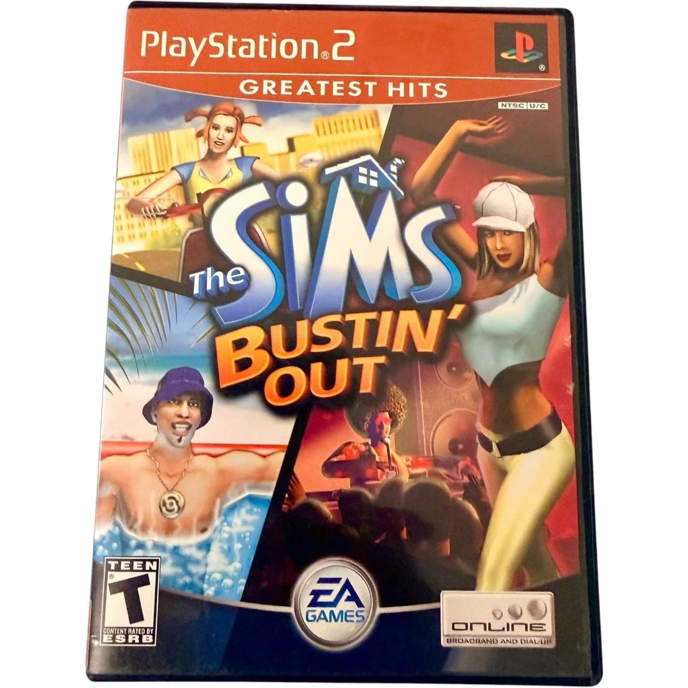 EA Games The Sims & Bustin Out PlayStation 2 PS2‎ Greatest Hits Bundle Good